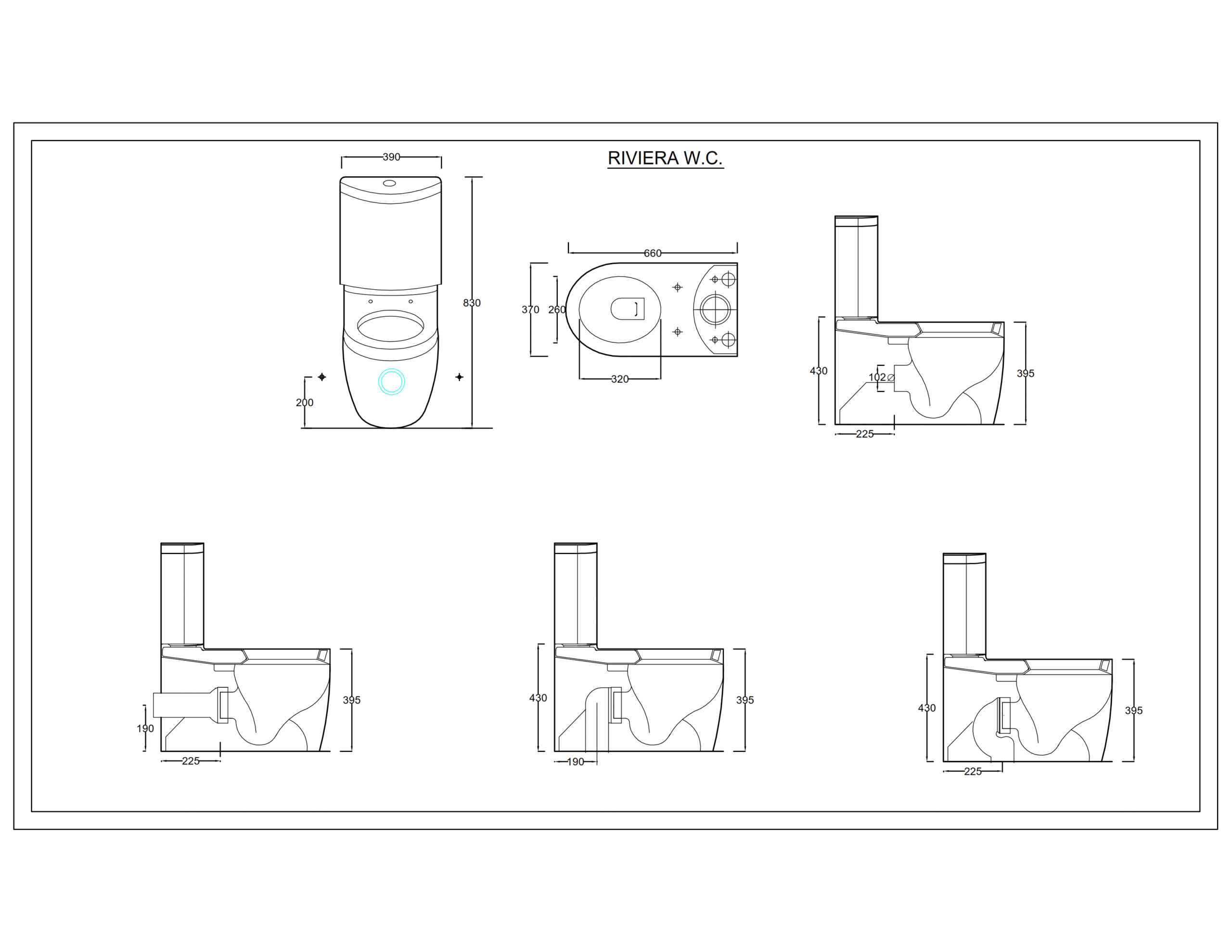 Riviera - WC Close Coupled_001 dimension section image