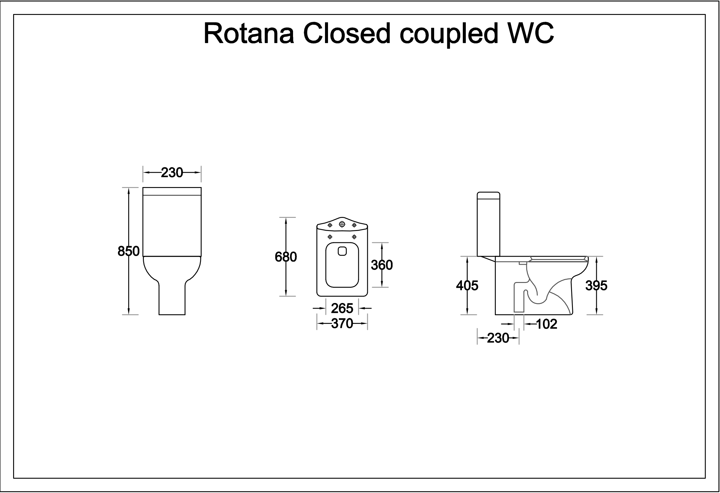 Rotana Close coupled WC_001 dimension section image
